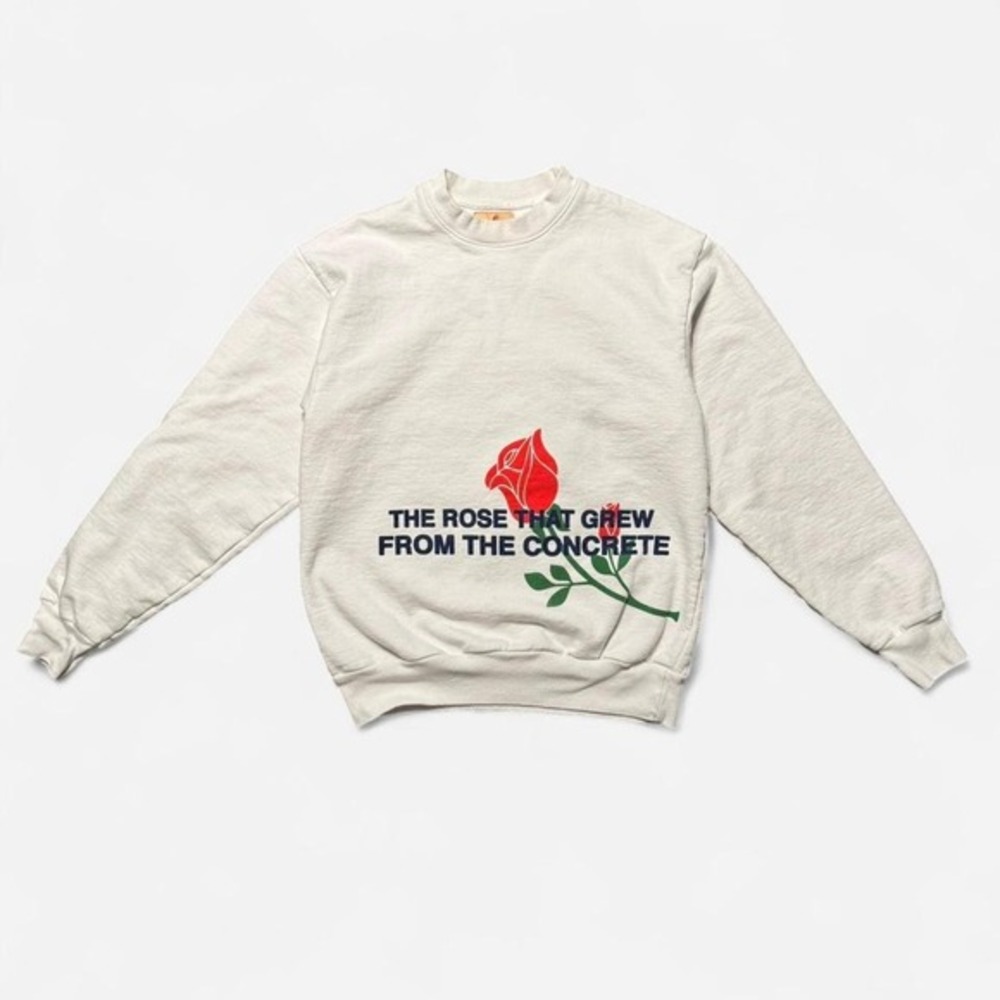 4Hunnid Rose That Grew From‎ Concrete Crewneck Sweatshirt White Size Small